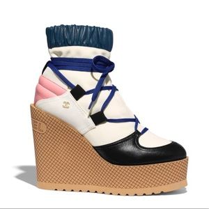 Chanel Platform Wedge Ski Ankle Boot